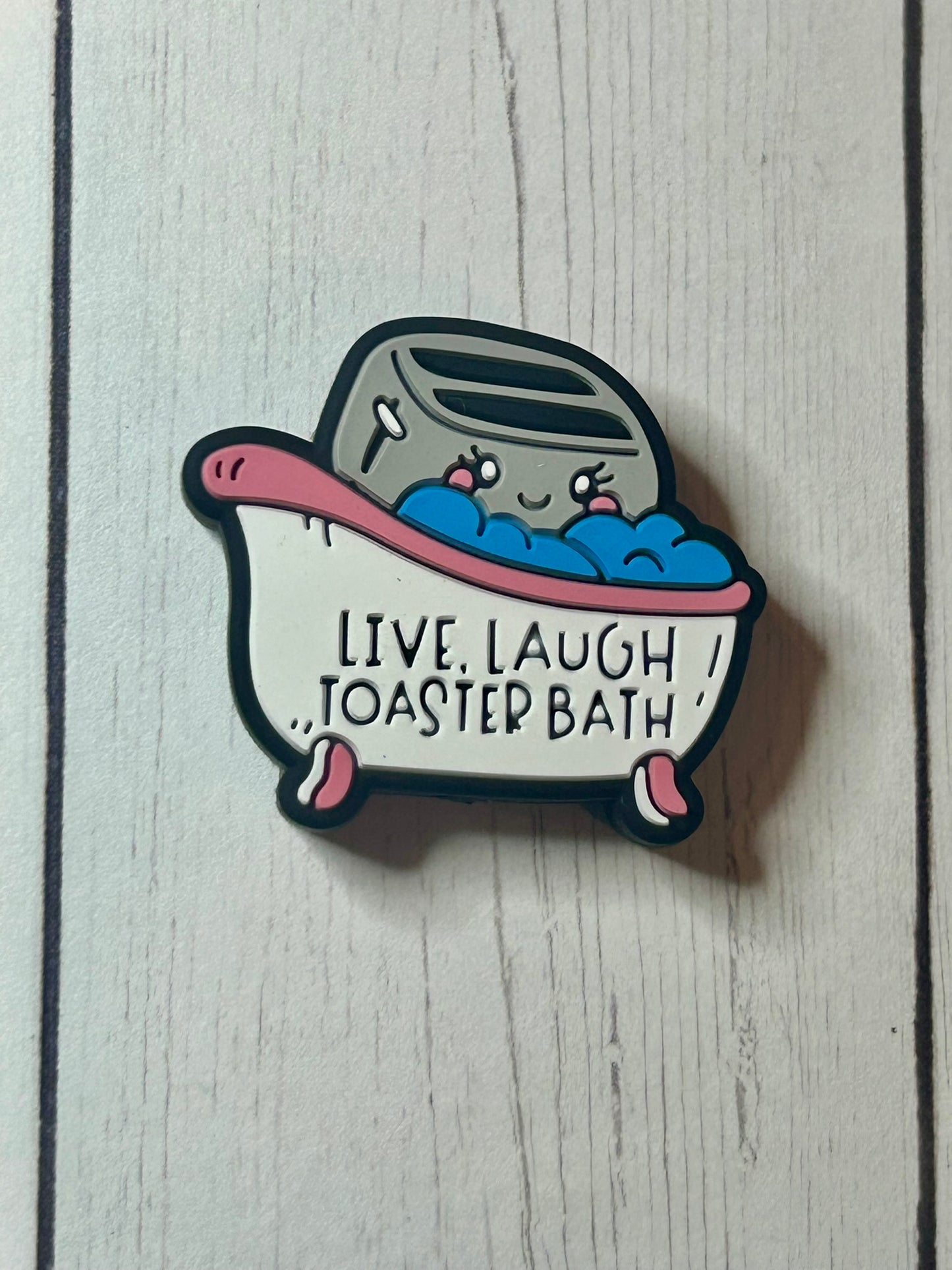 "Live, Laugh. Toaster Bath" Focal Bead