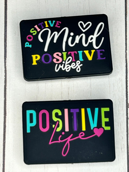 "Positive Mind, Positive Vibes, Positive Life" Focal Bead