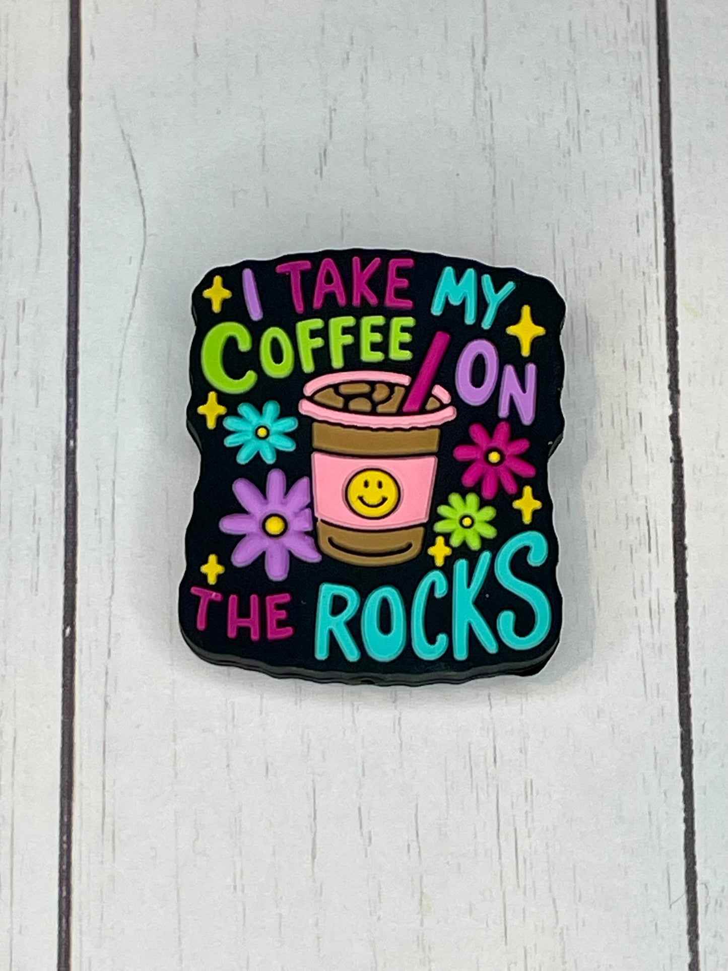 "I Take My Coffee On The Rocks" Focal Bead