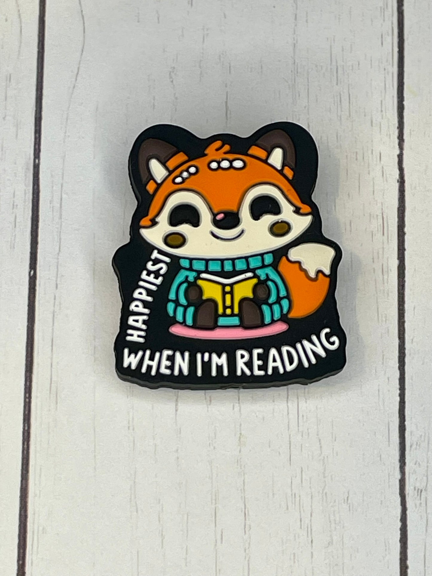 "Happiest When I'm Reading" Focal Bead