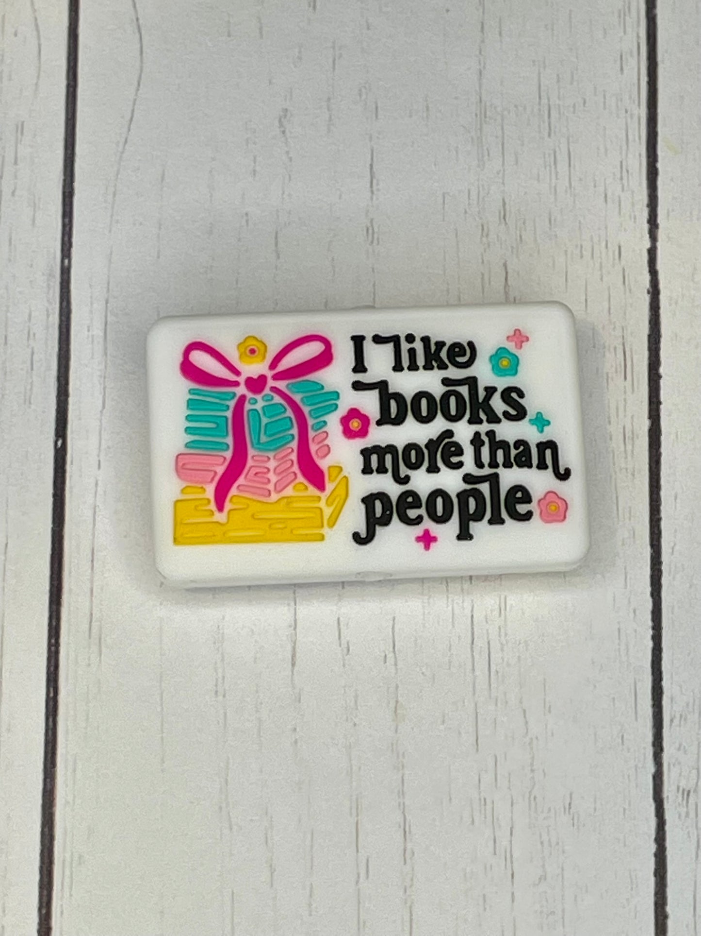 "I Like Books More Than People" Focal Bead