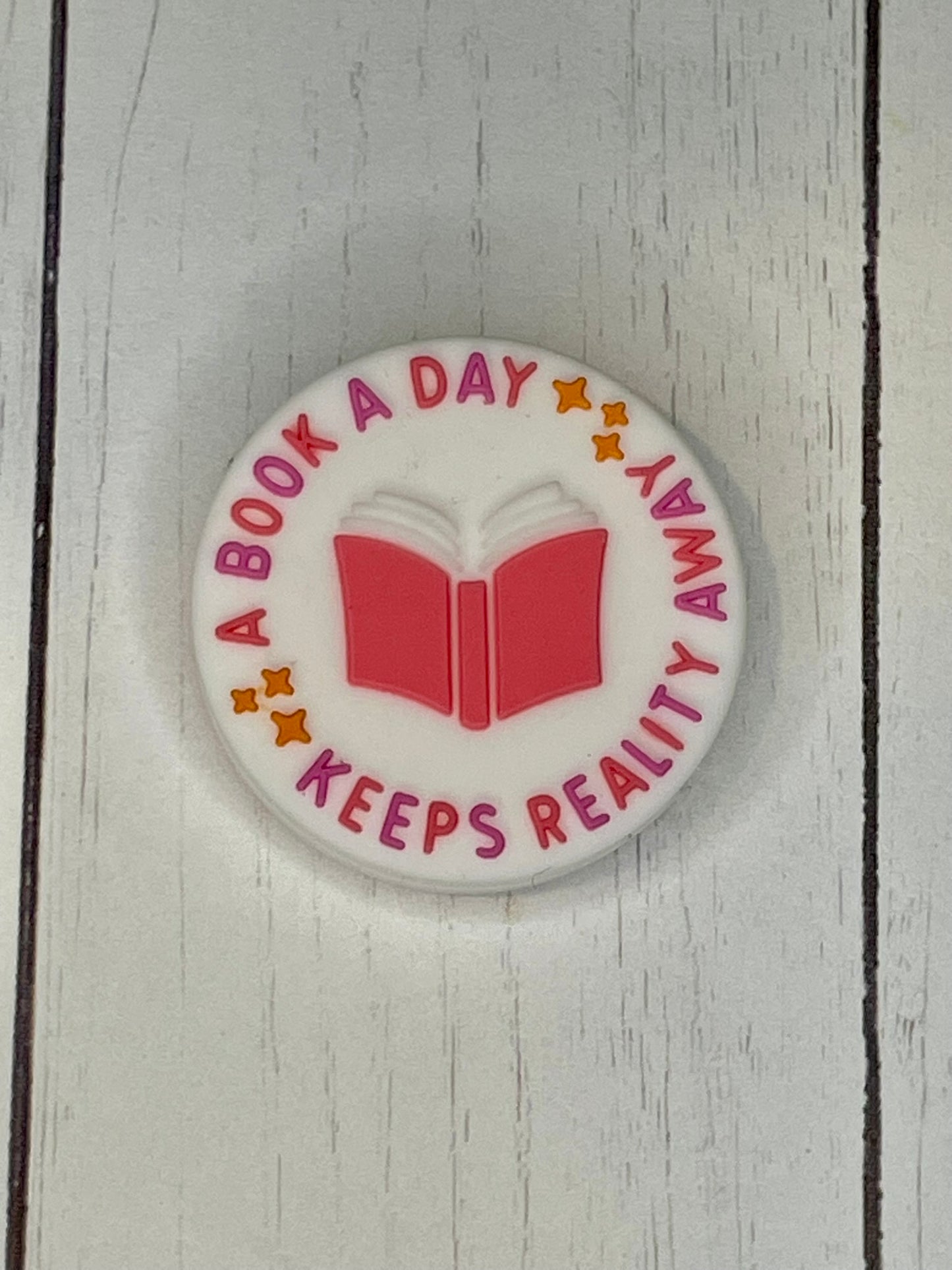 "A Book A Day, Keeps Reality Away" Focal Bead