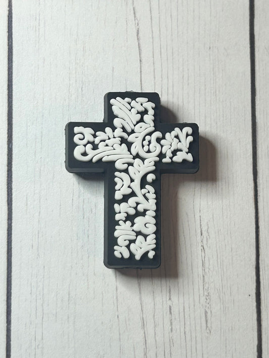 Cross Floral Focal Bead