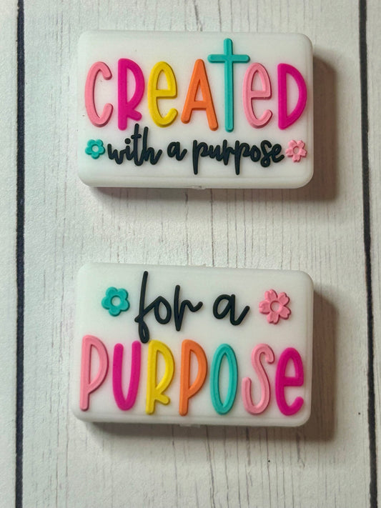 "Created With A Purpose. For A Purpose" Focal Bead