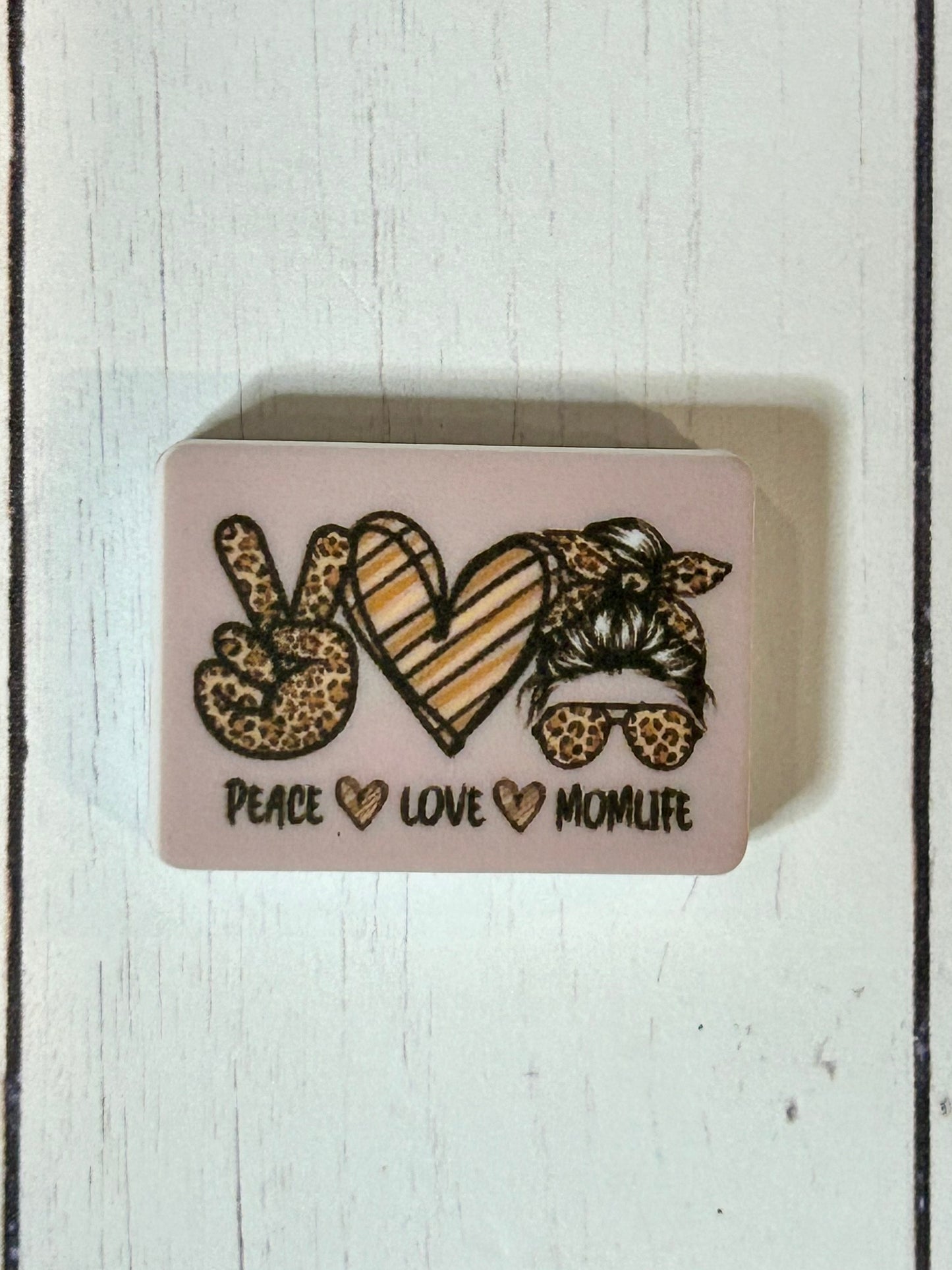 "Peace, Love, Momlife" Focal Bead