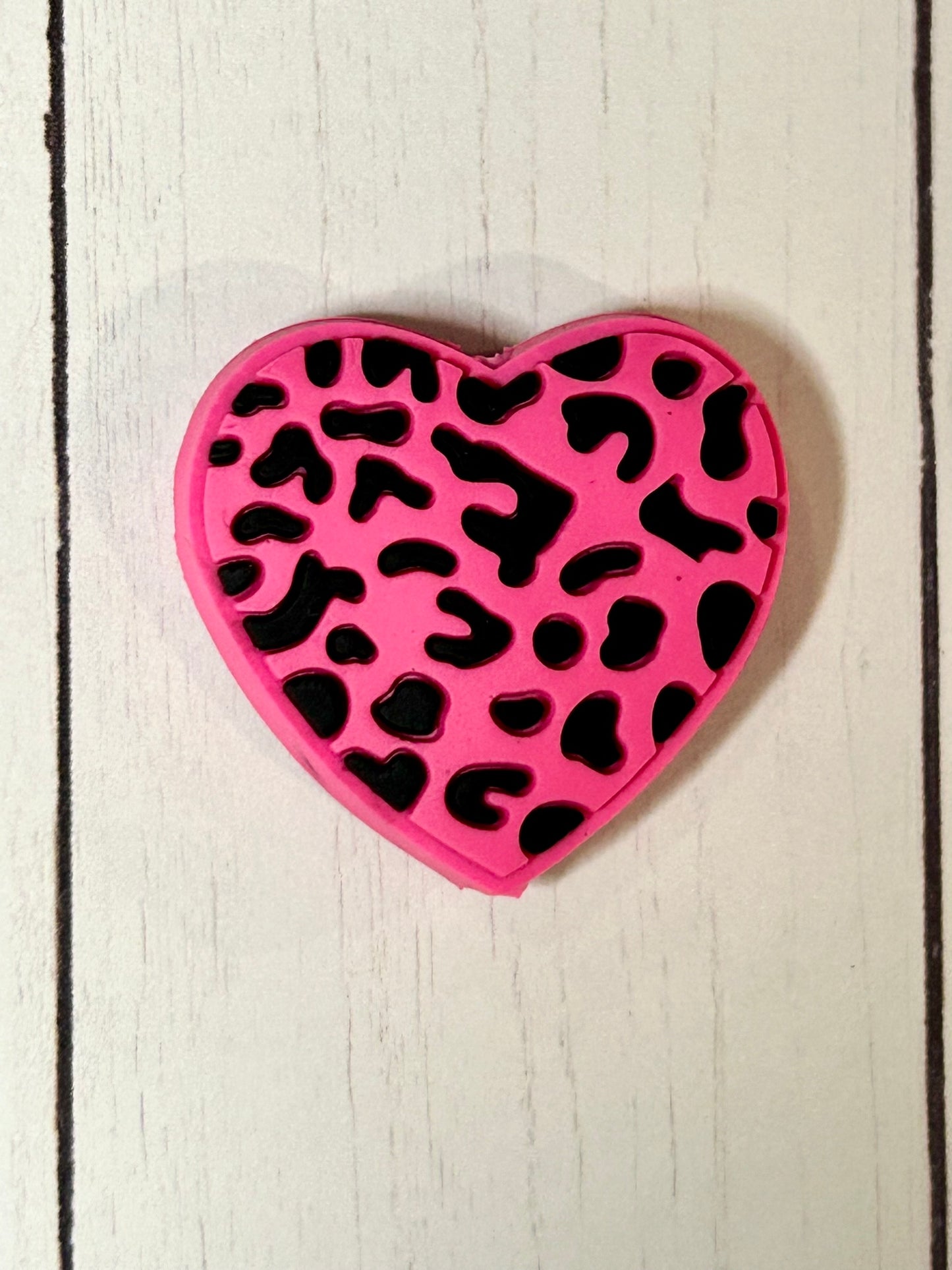 Cow Print Heart Focal Bead