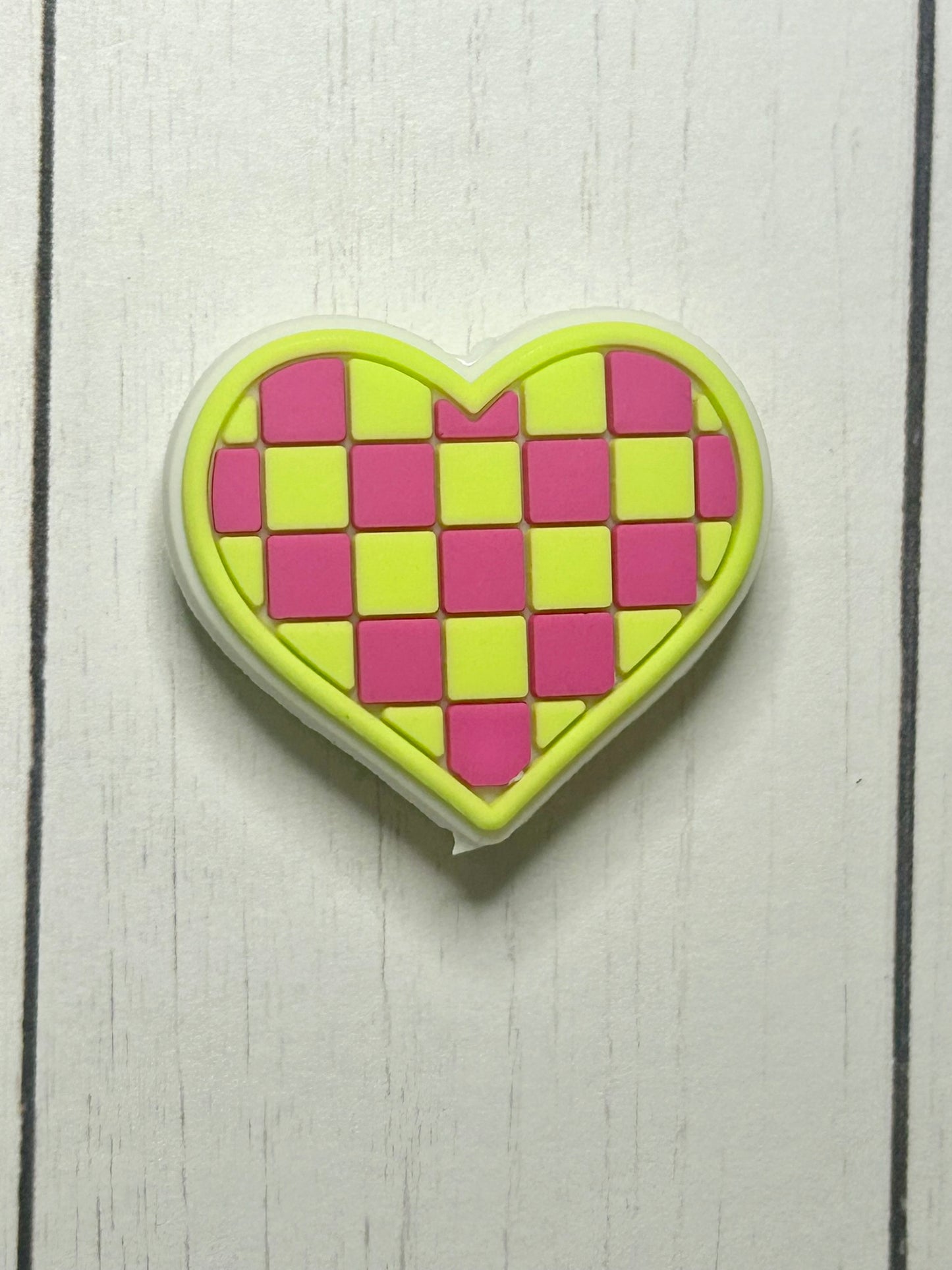 Checkered Heart Focal Bead