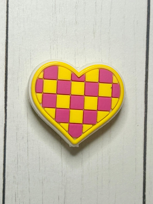 Checkered Heart Focal Bead