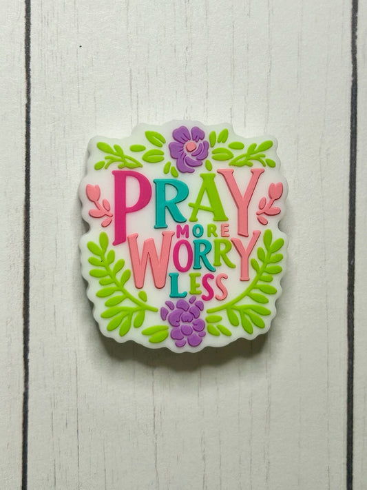 "Pray More Worry Less" Focal Bead