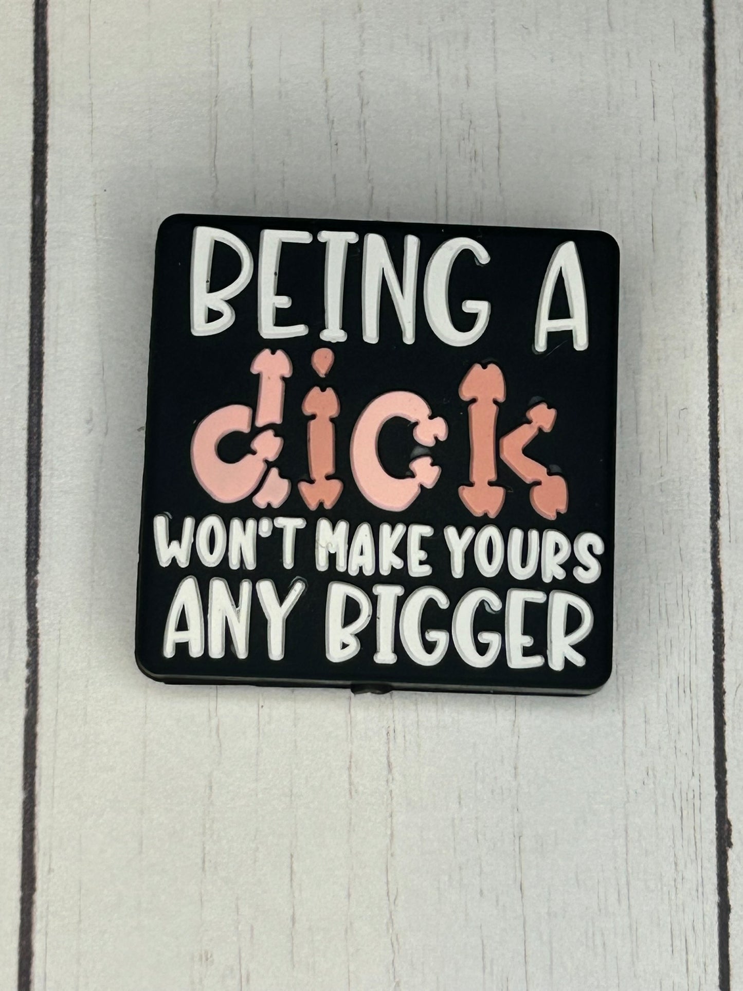 "Being A Dick Won't Make Yours Any Bigger" Focal Bead