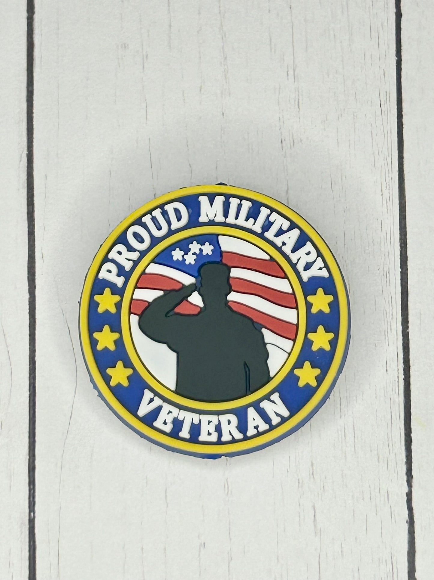 "Proud Military Veteran" Focal Bead