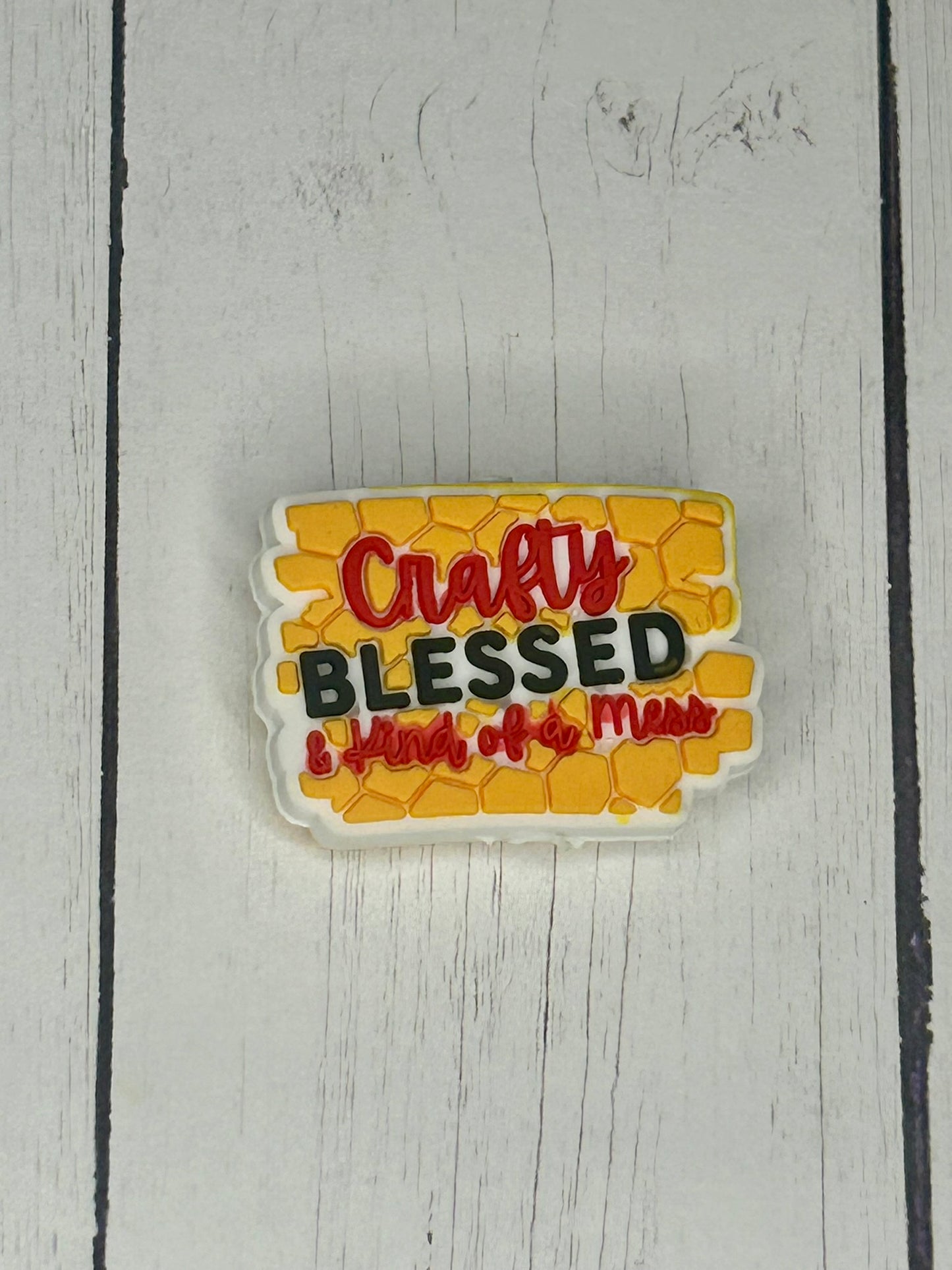 "Crafty Blessed & Kind of A Mess" Focal Bead