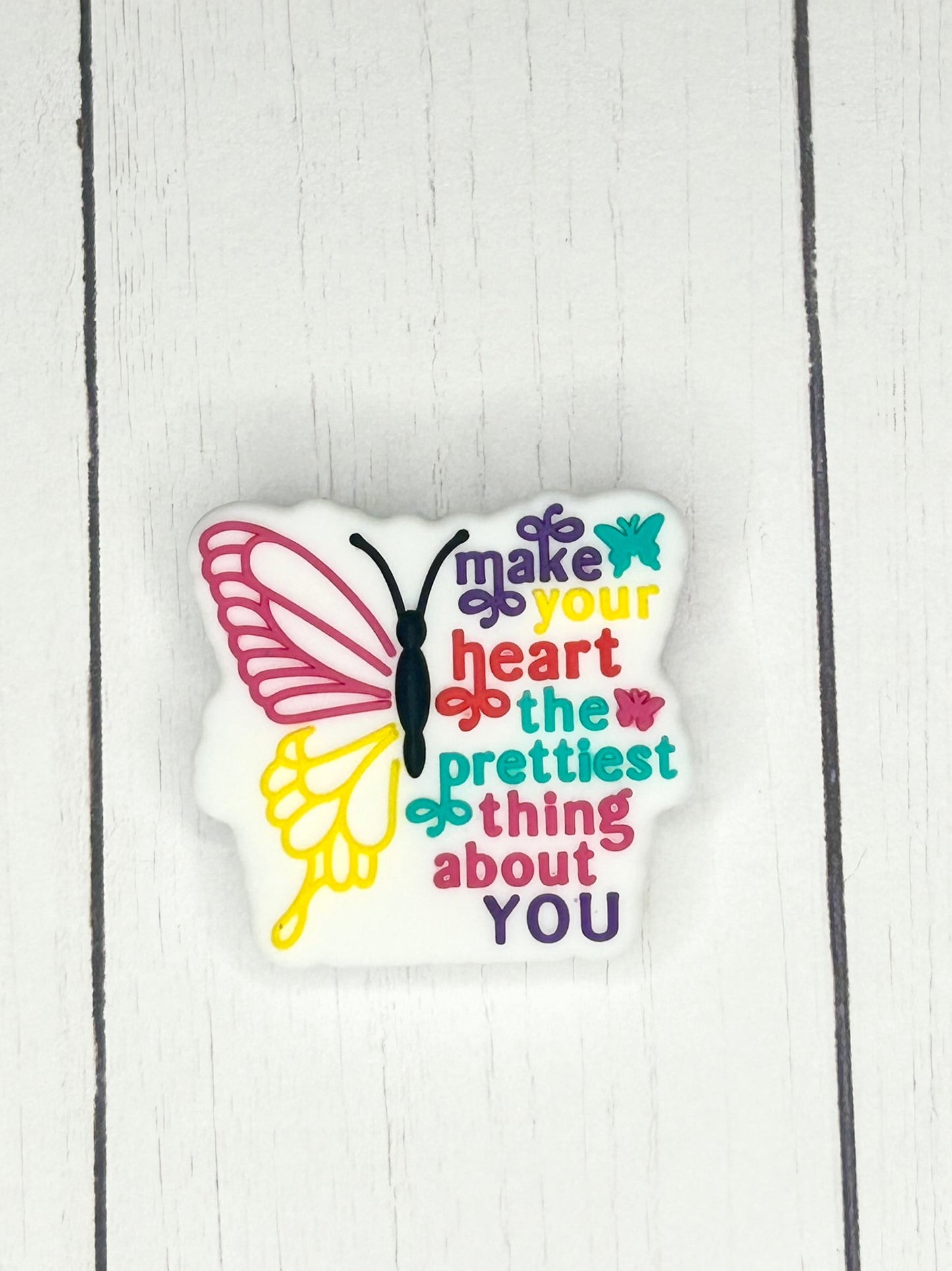 "Make Your Heart The Prettiest Thing About You" Focal Bead