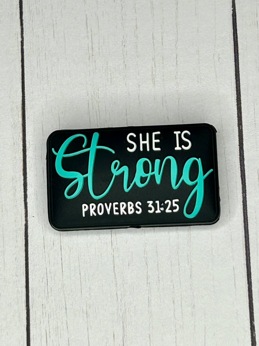 "She Is Strong" Focal Bead