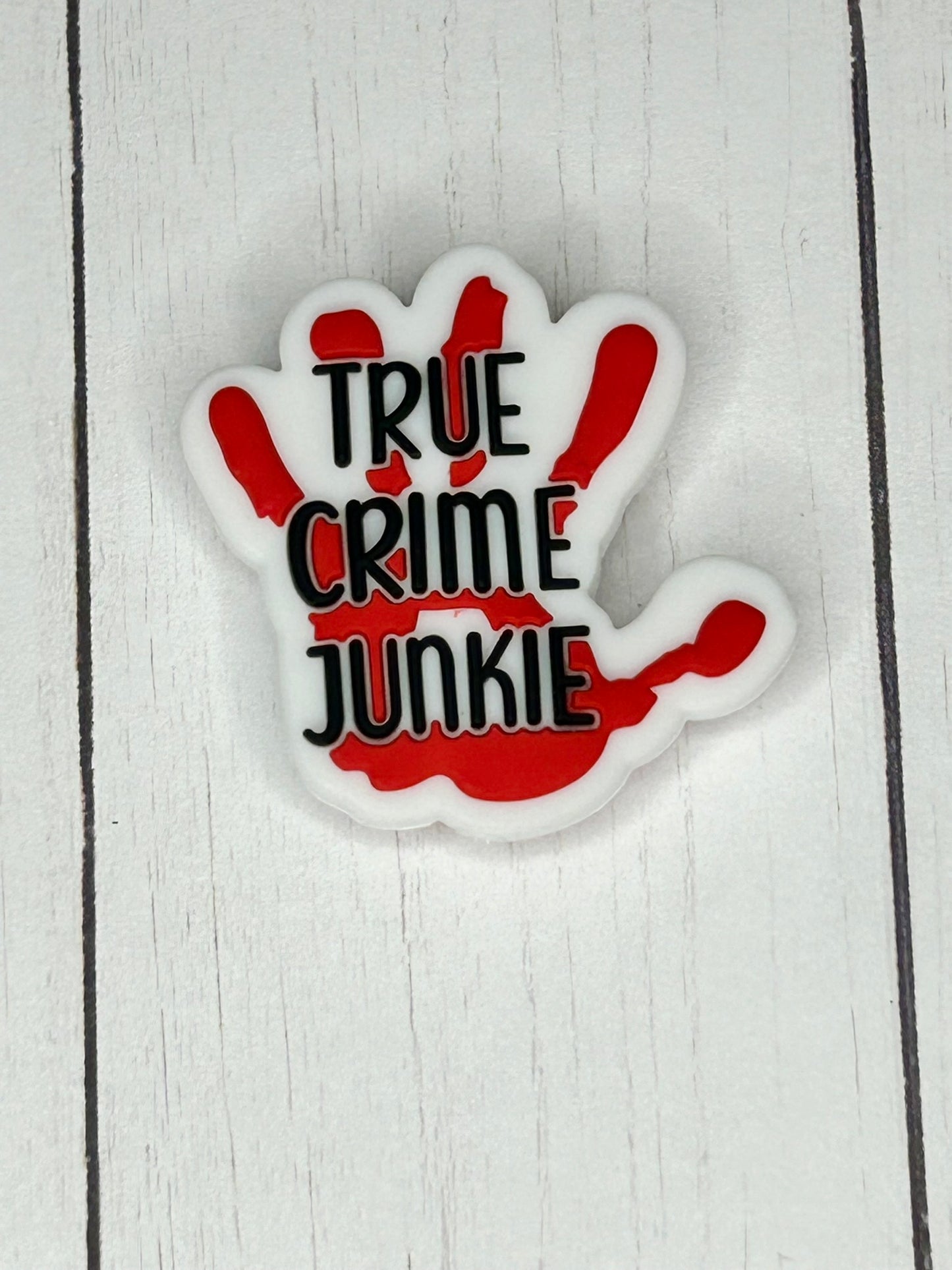 "True Crime Junkie" Focal Bead