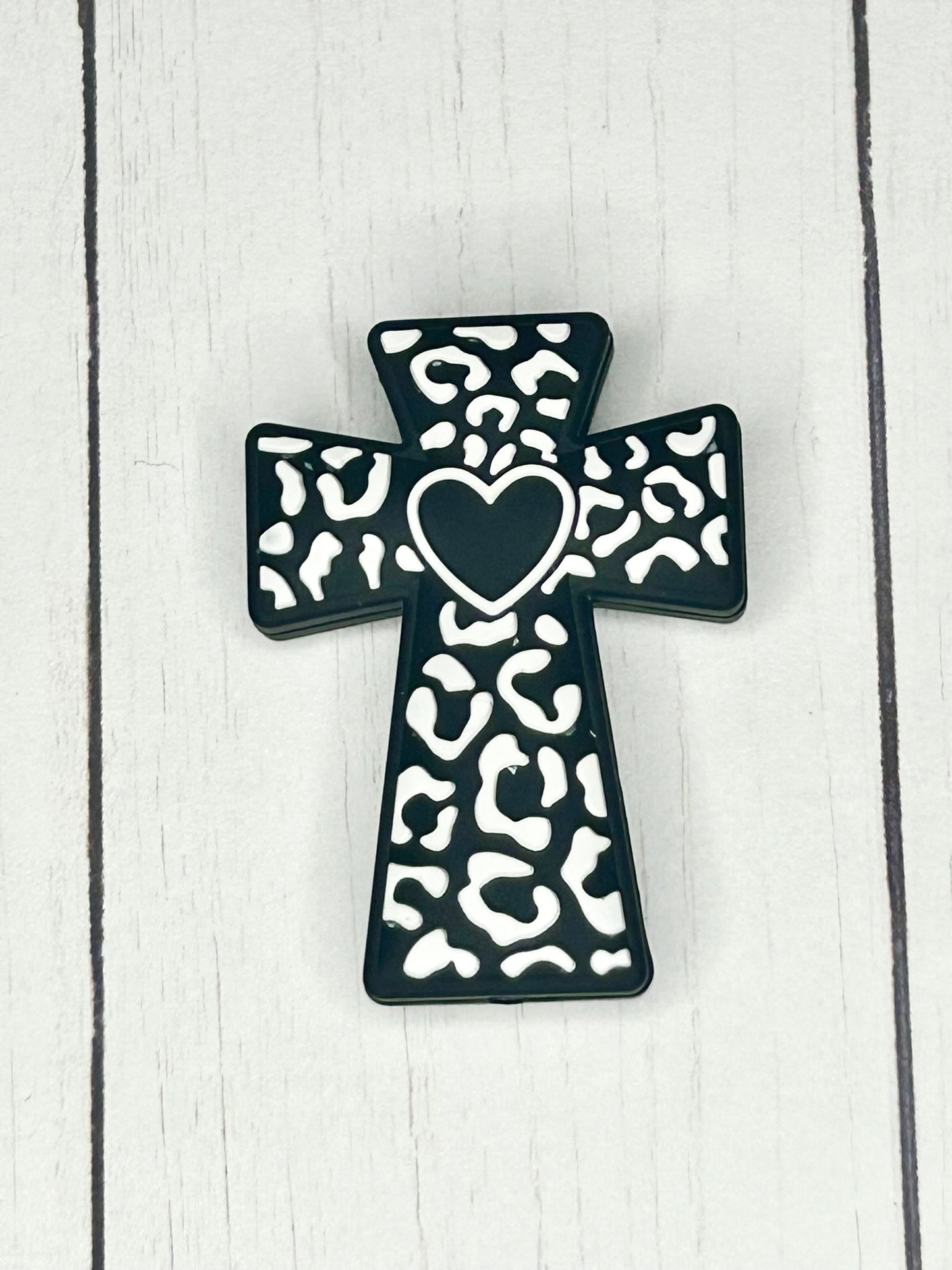 Black Heart Cross - Focal Bead