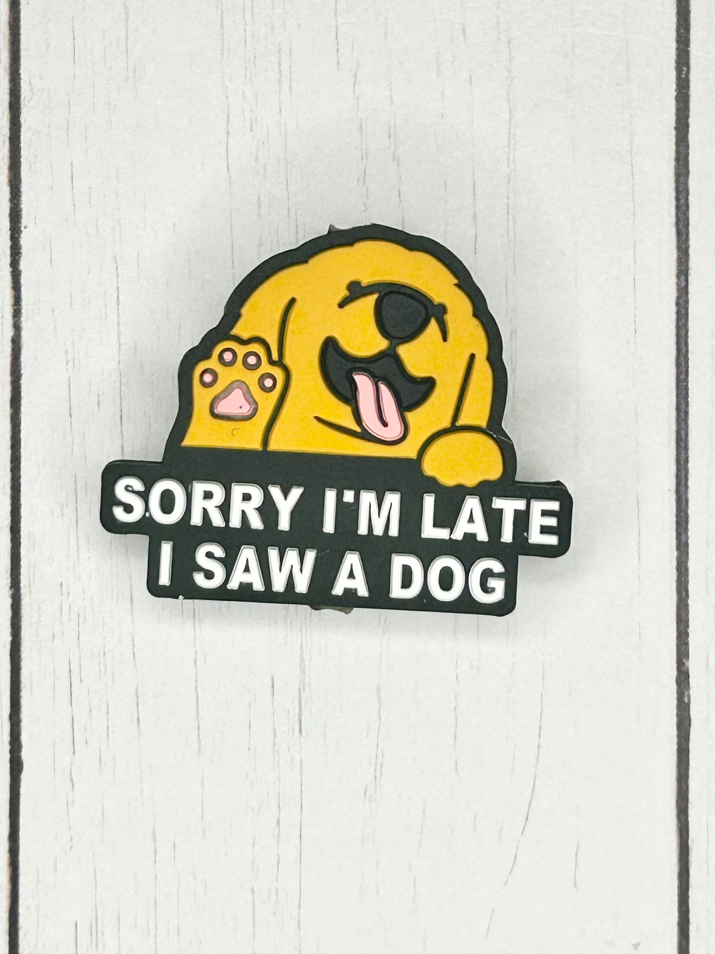 "Sorry I'm Late I Saw A Dog" Focal Bead