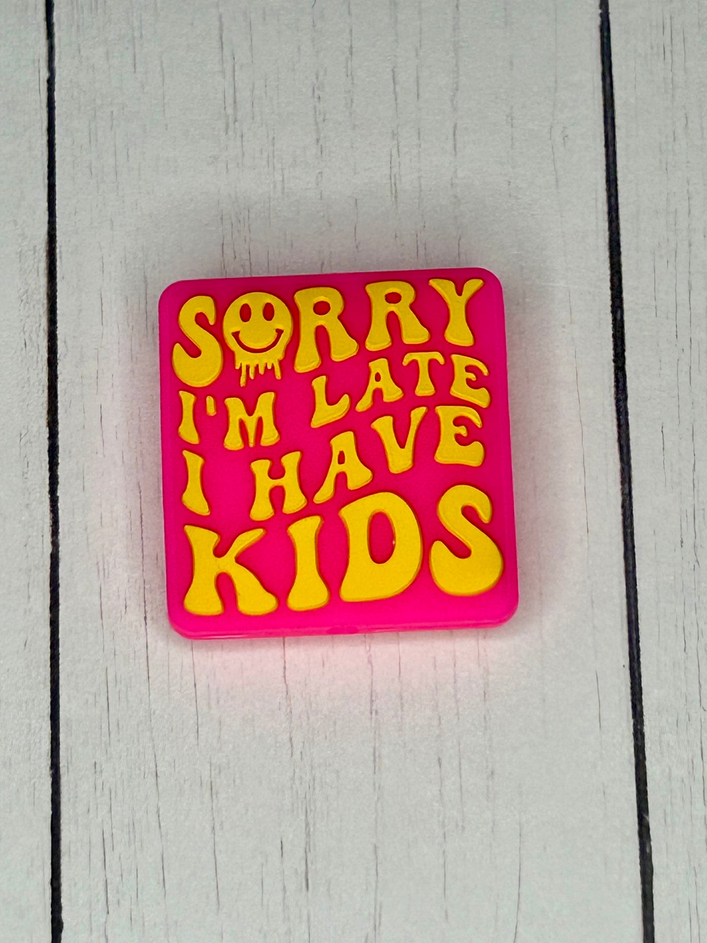 "Sorry I'm Late I Have Kids" Focal Bead