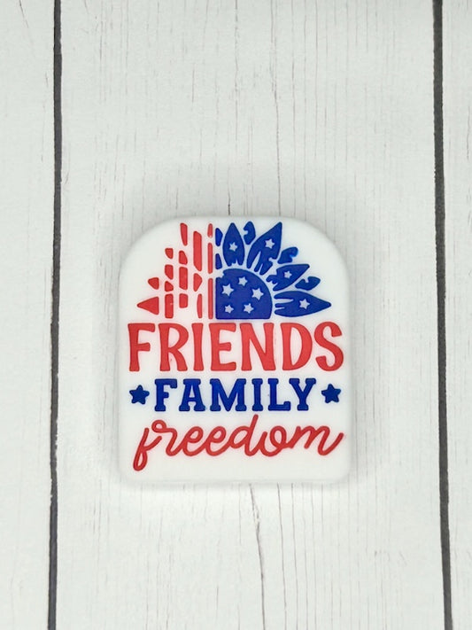 "Friends, Family, Freedom" Focal Bead