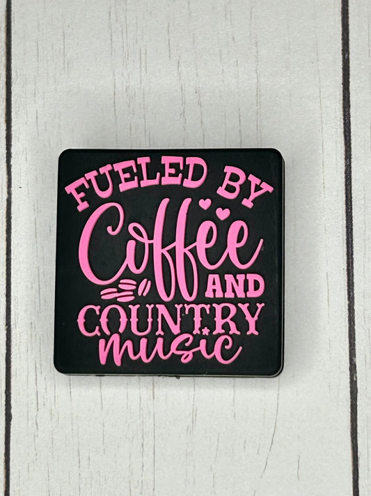 "Fueled by Coffee and Country Music" Focal Bead