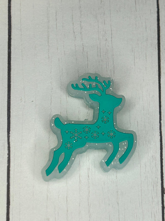 Glitter Reindeer Focal Bead