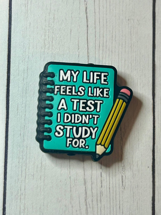 "My Life Feels Like A Test I Didn't Study For" Focal Bead