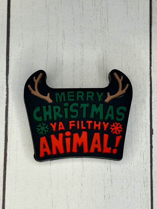 "Merry Christmas, Ya Filthy Animal" Focal Bead