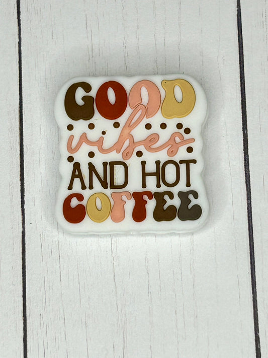 "Good Vibes and Hot Coffee" Focal Bead