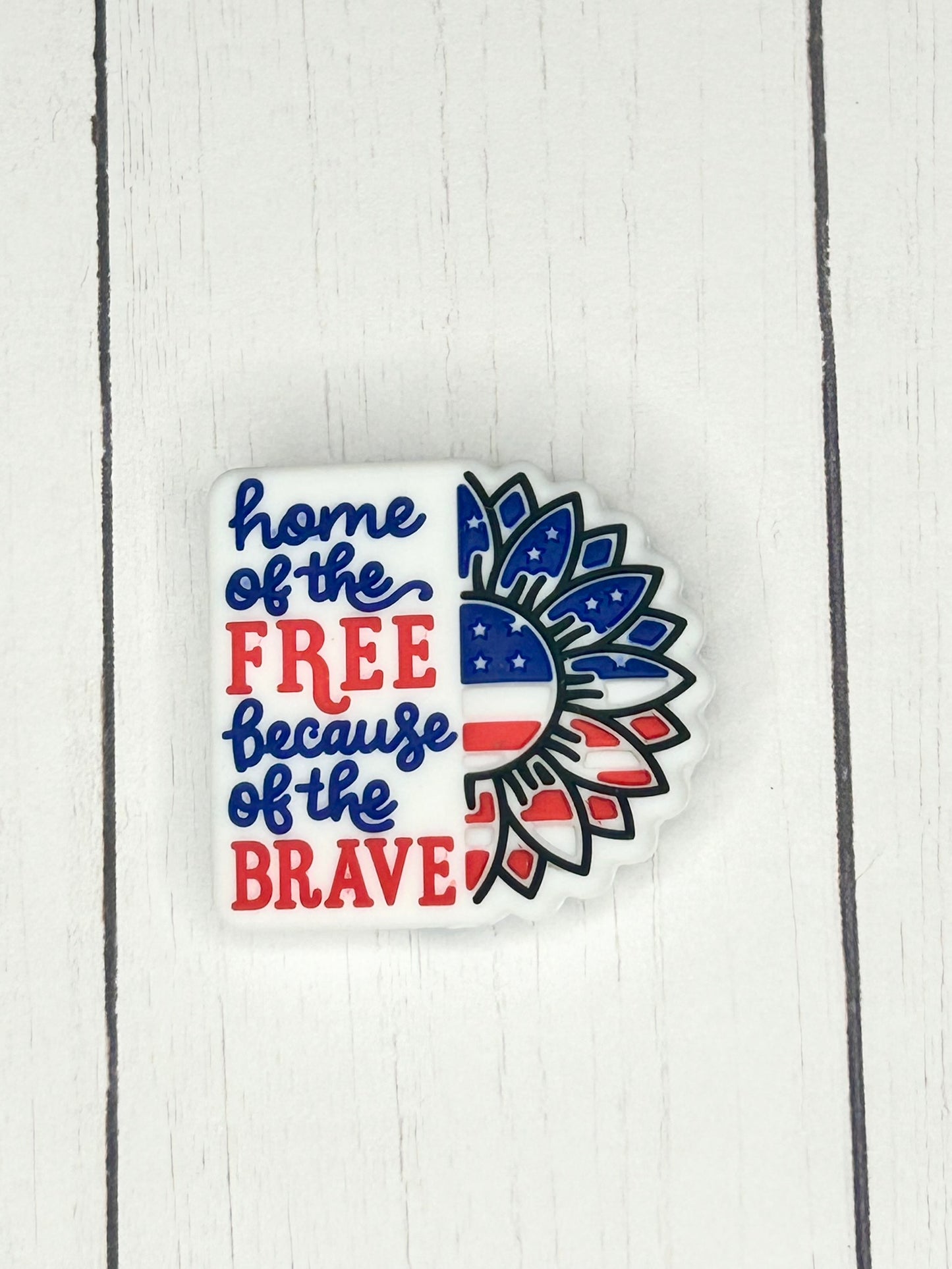 "Home Of The Free, Because Of The Brave" Focal Bead