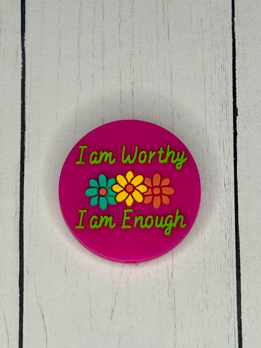 "I Am Worthy, I Am Enough" Focal Bead