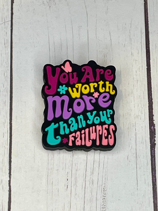 "You Are Worth More Than Your Failures" Focal Bead