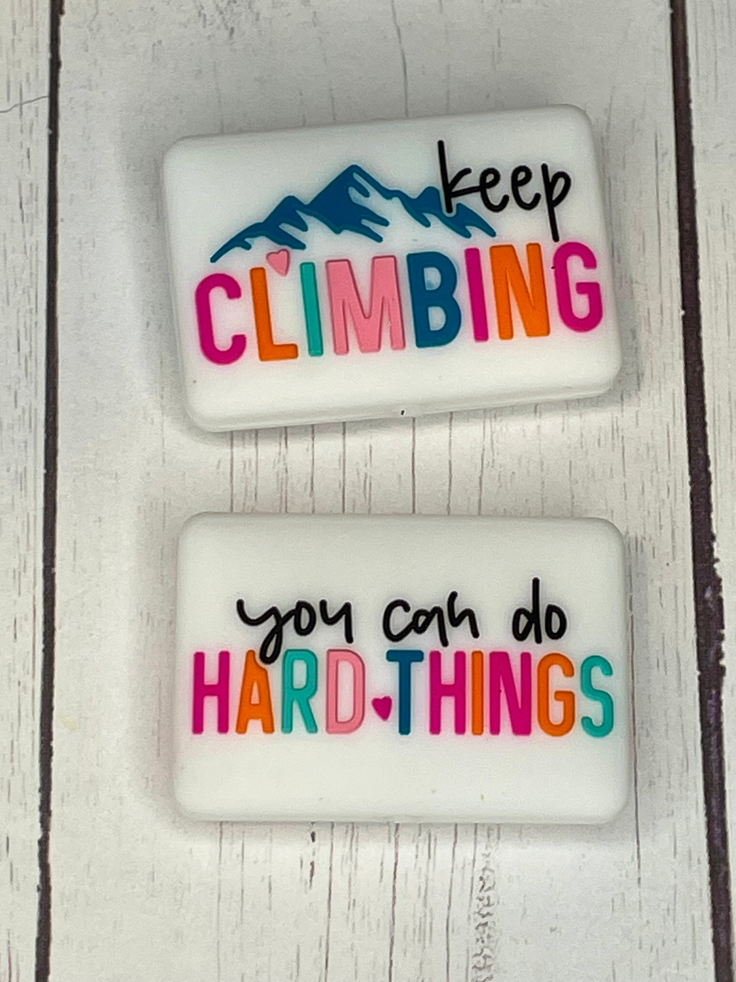 "Keep Climbing, You Can Do Hard Things" Focal Bead