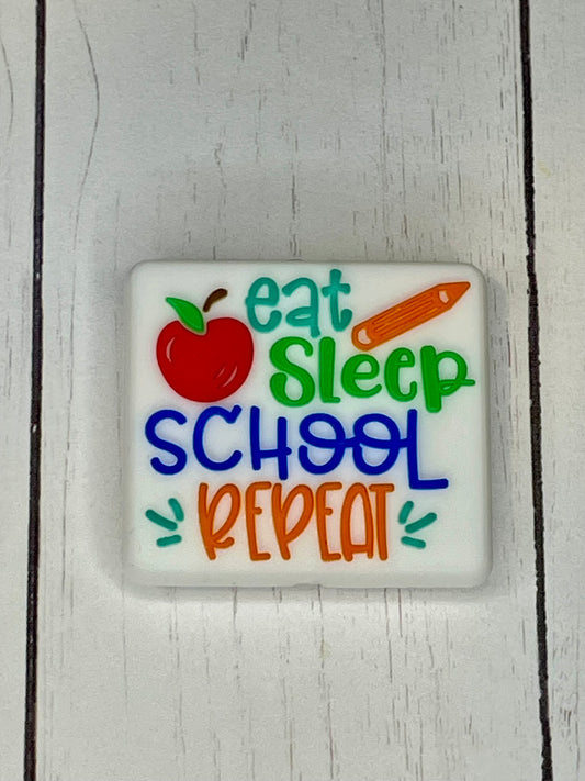 "Eat, Sleep, School, Repeat" Focal Bead