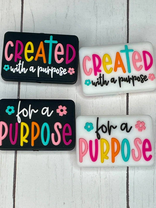 "Created With A Purpose. For A Purpose" Focal Bead