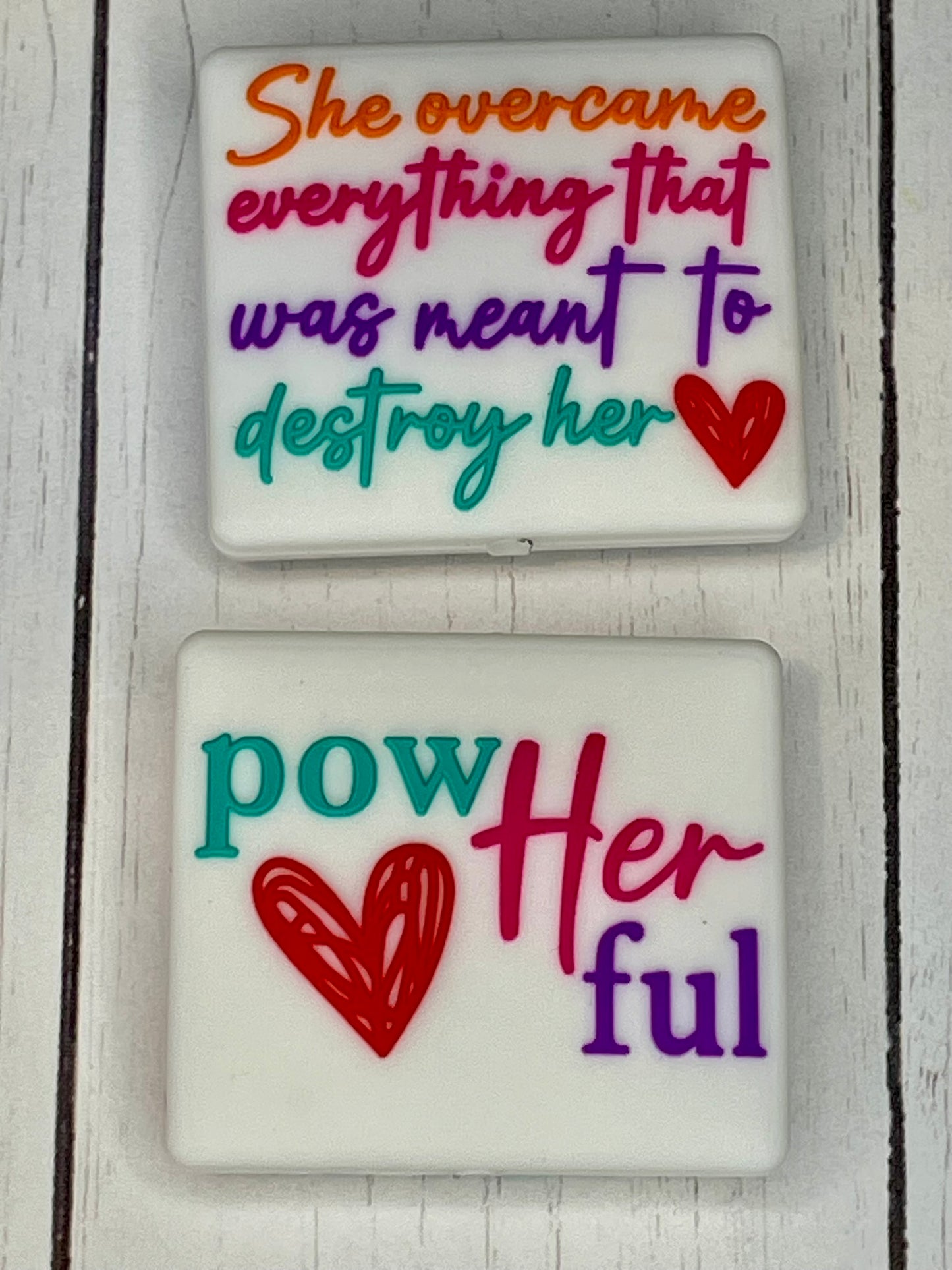 "She Overcame Everything That Was Meant To Destroy Her - PowHERful" Focal Bead