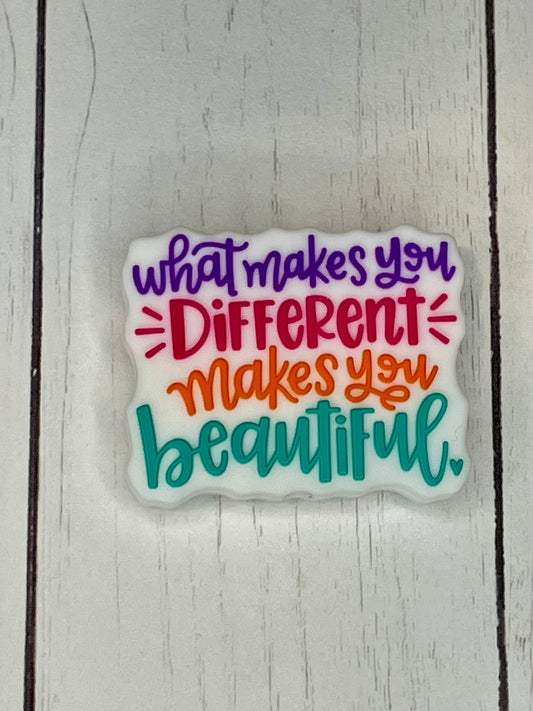 "What Makes You Different Makes You Beautiful" Focal Bead