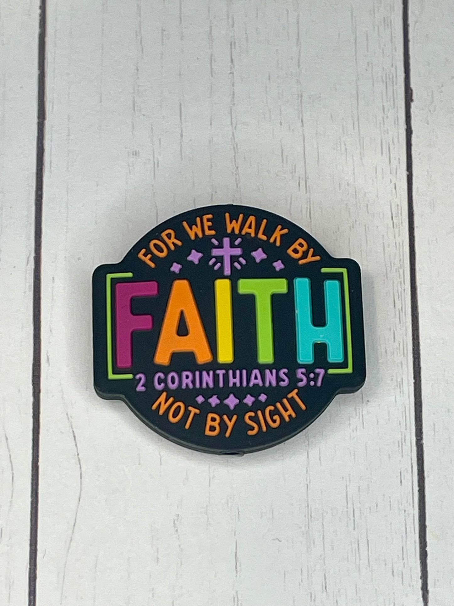 "For We Walk By Faith, Not By Sight" Focal Bead