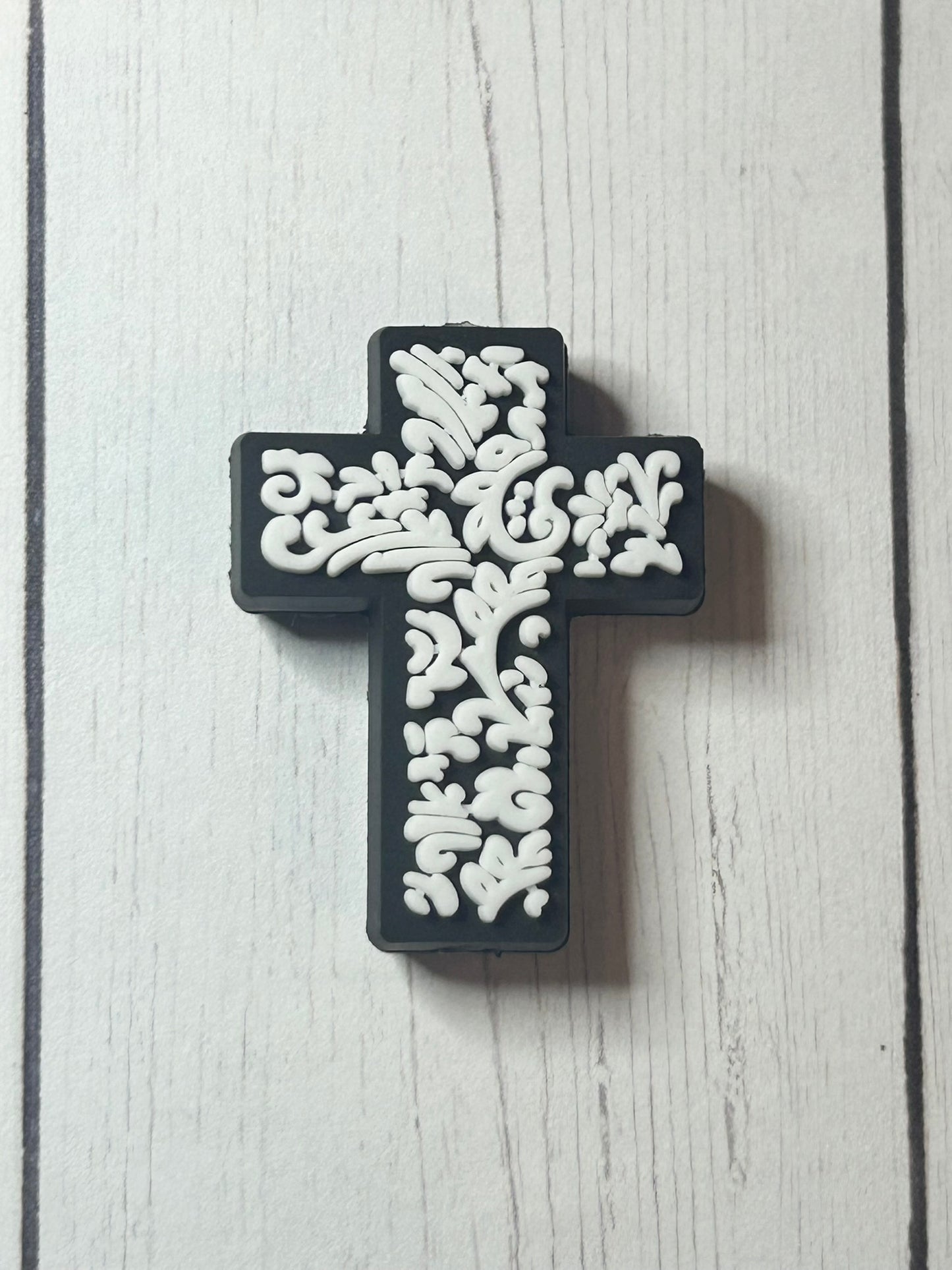 Cross Floral Focal Bead