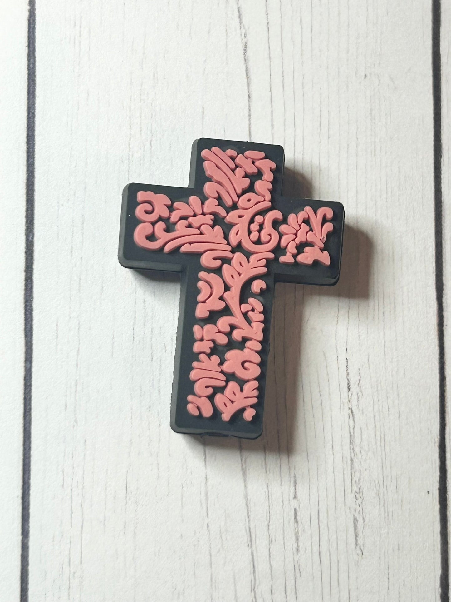 Cross Floral Focal Bead