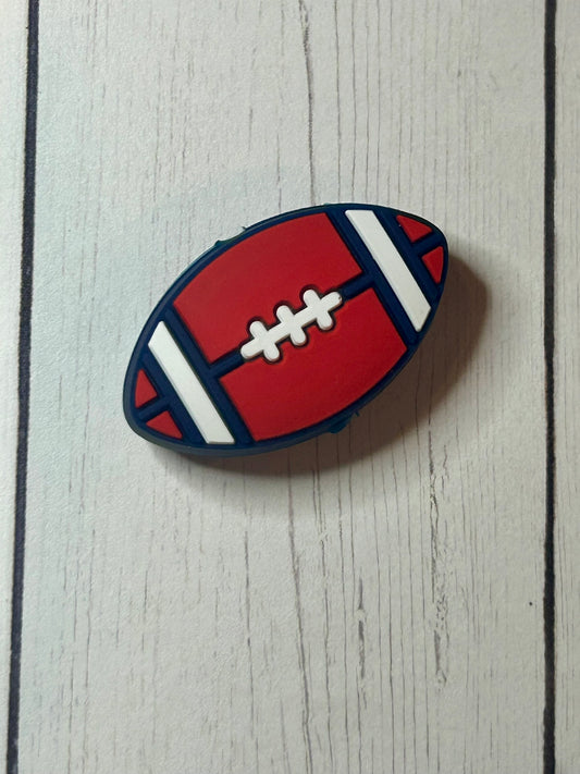 Orange Football Focal Bead