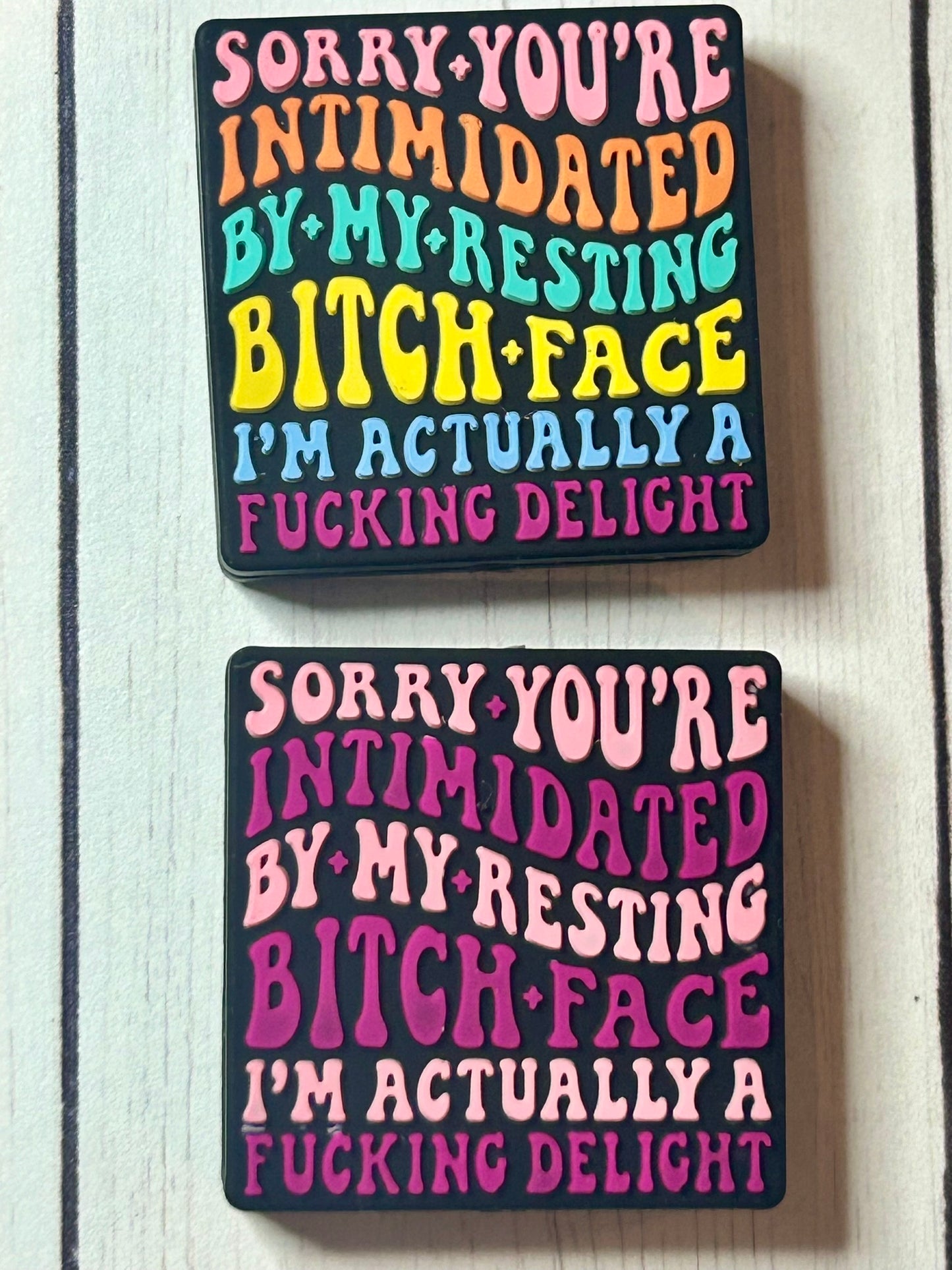 "Sorry You're Intimidated By My Resting Bitch Face, I'm Actually A Fucking Delight" Focal Bead