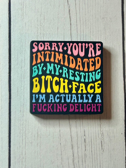 "Sorry You're Intimidated By My Resting Bitch Face, I'm Actually A Fucking Delight" Focal Bead