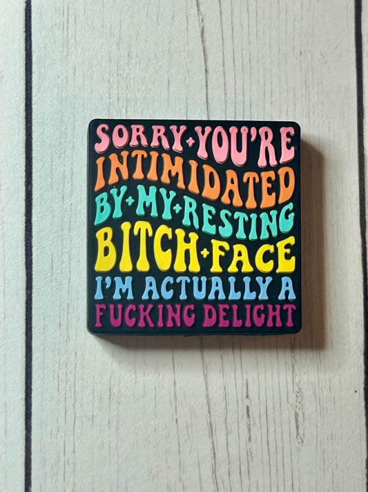 "Sorry You're Intimidated By My Resting Bitch Face, I'm Actually A Fucking Delight" Focal Bead