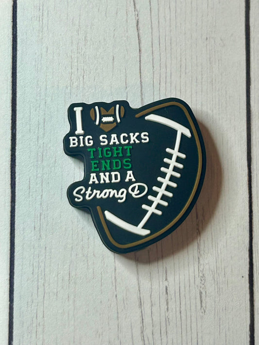 "I Love Big Sacks, Tight Ends And A Strong D" Focal Bead