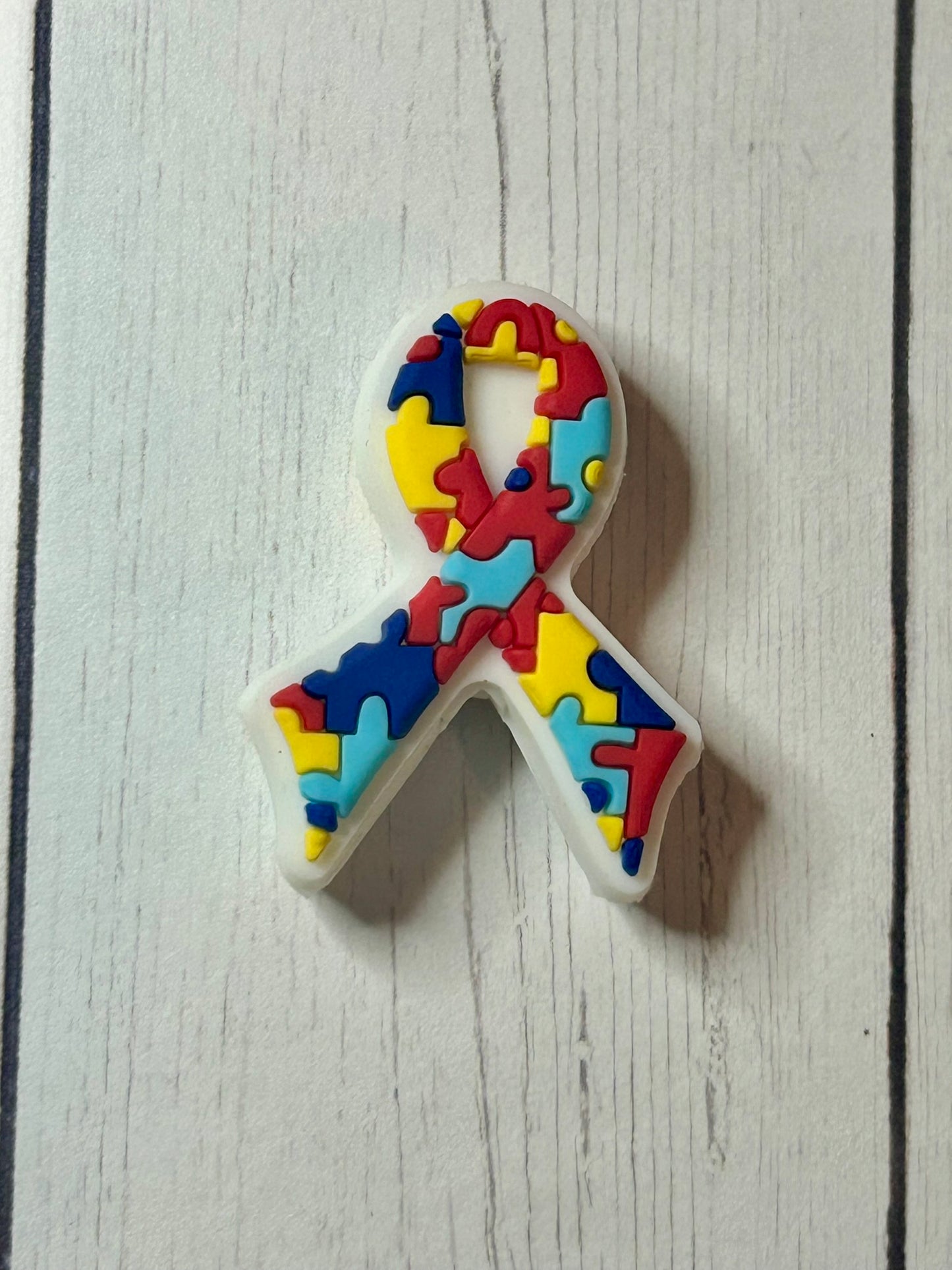 Puzzle Awareness Ribbon Focal Bead