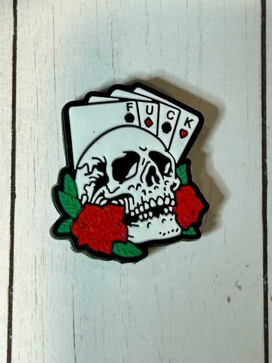 Fuck Skeleton Cards Focal Bead