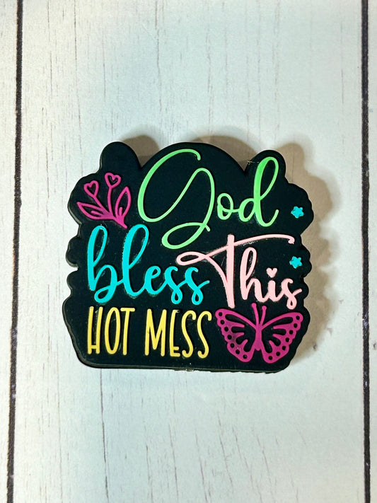 "God Bless This Hot Mess" Focal Bead