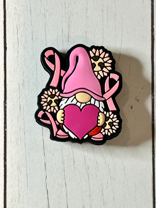 Pink Ribbon Gnome Awareness Focal Bead