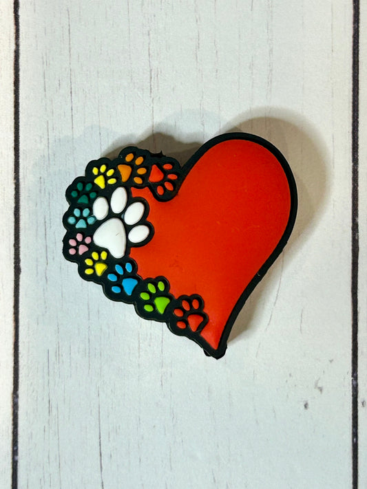 Heart Paw Focal Bead