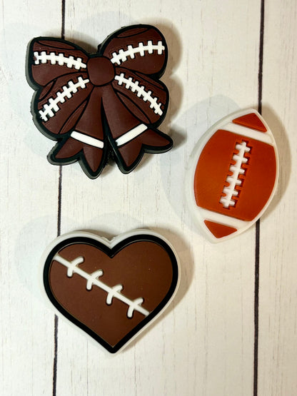 Football Bow Focal Bead